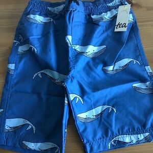 Blue Whale Print Swim Shorts